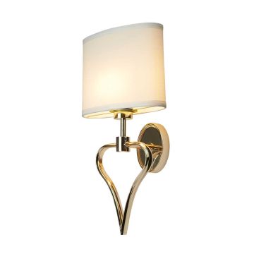 Falmouth 2 Light Wall Light - French Gold/ White Shade