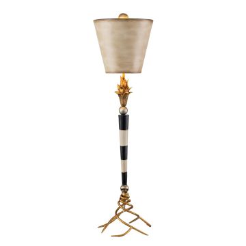 Flambeau 1 Light Table Lamp - Black, Cream and Gold Leaf