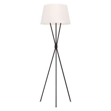 Penny 1 Light Floor Lamp - Aged Iron with White Shade