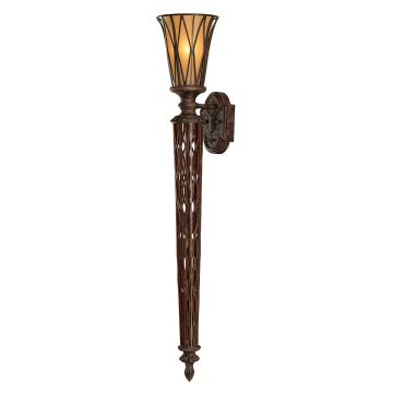 Triomphe 1 Light Wall Torchiere - Firenze Gold with Amber Shade