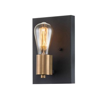 Silas 1 Light Wall Light - Aged Zinc & Heritage Brass