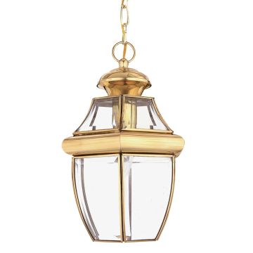Newbury 1 Light Medium Chain Lantern - Lacquered Polished Brass