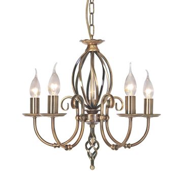 Artisan 5 Light Chandelier - Aged Brass