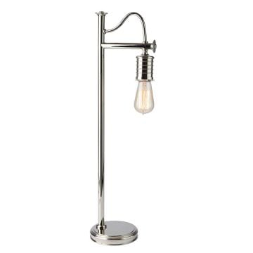 Douille 1 Light Table Lamp - Polished Nickel with Clear Shade