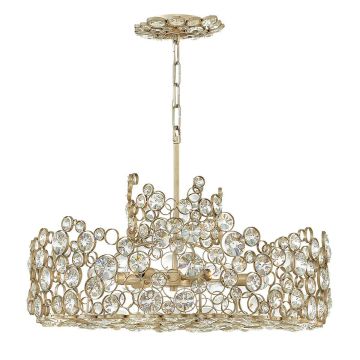 Anya 6 Light Chandelier - Silver Leaf