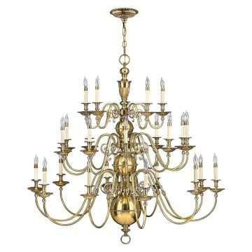 Cambridge 25 Light Chandelier - Burnished Brass