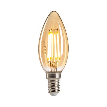 Amber Candle LED E14 Lamp - Amber Glass