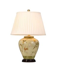 Arum 1 Light Table Lamp with Cream Shade - Aged Brass