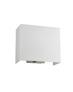 Riley Medium Rectangular Wall Light with Polished Chrome Back Plate with Ivory Shade