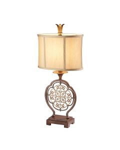 Marcella 1 Light Table Lamp - British Bronze/Oxidized Bronze with Light Gold Shade