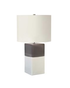 Alba 1 Light Table Lamp - Cream with Light Grey Shade