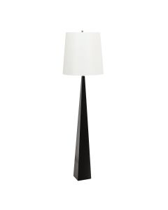 Ascent 1 Light Floor Lamp with White Shade - Black - Black