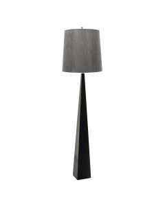 Ascent 1 Light Floor Lamp with Dark Grey Shade - Black
