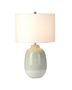 Chelsfield 1 Light Table Lamp - Pale Green and White with White Shade