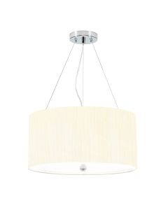Pearce 18" Pendant with Polished Chrome Ceiling Pan - Polished Chrome with Ivory Shade