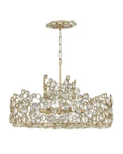 Anya 6 Light Chandelier - Silver Leaf