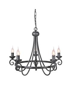 Harlech 5 Light Chandelier - Black