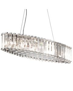 Crystal Skye 8 Light Island Chandelier - Chrome