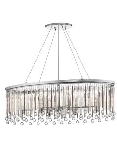 Piper 6 Light Oval Chandelier/ Pendant - Polished Chrome