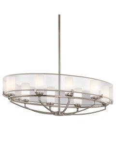 Saldana 8 Light Oval Chandelier - Classic Pewter