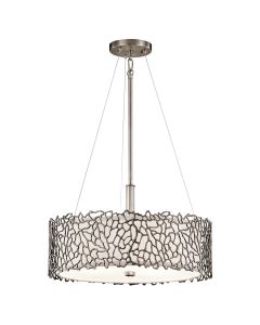 Silver Coral 3 Light Duo-Mount Pendant - Classic Pewter