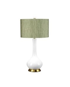 Milo 1 Light Table Lamp - Aged Brass, White, Green