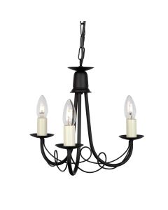 Minster 3 Light Chandelier - Black