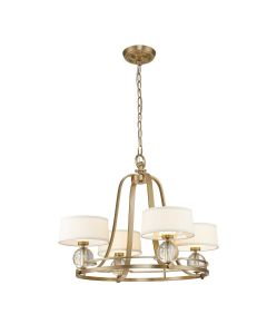 Gotham 4 Light Chandelier - Brushed Brass