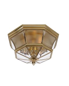 Newbury 3 Light Flush - Lacquered Polished Brass