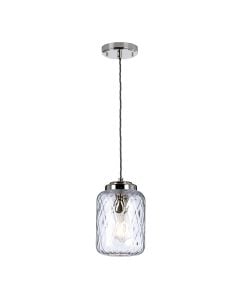 Sola 1 Light Pendant - Polished Nickel, Clear Glass