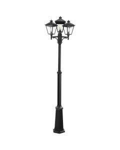 Turin 3 Light Triple Lamp Post - Black